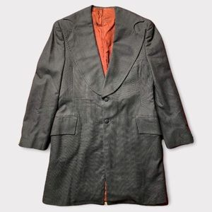 Vintage 1950s Handmade Western Dark Gray Pinstripe Theater Blazer Jacket Coat